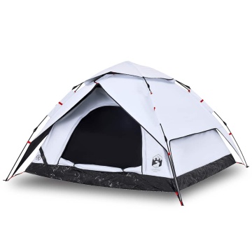 Cort de camping 5 persoane, alb opac, setare rapidă, țesătură - Img 2