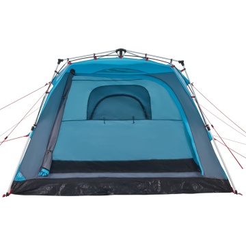 Cort de camping cabană 4 persoane albastru cu eliberare rapidă - Img 5