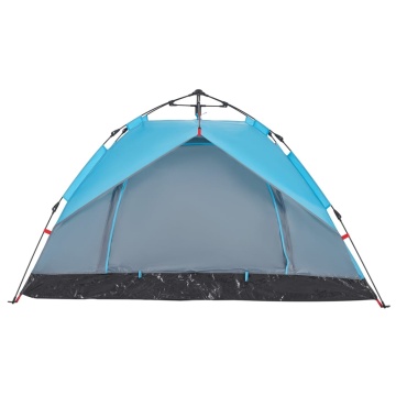 Cort de camping cupolă 3 persoane, setare rapidă, albastru - Img 7