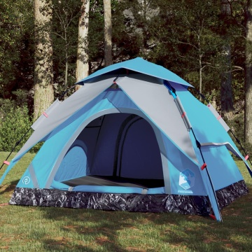 Cort de camping cupolă 4 persoane, setare rapidă, albastru - Img 1