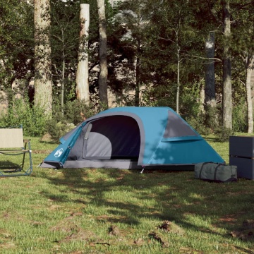 Cort de camping cupolă pentru 1 persoană, albastru, impermeabil - Img 3