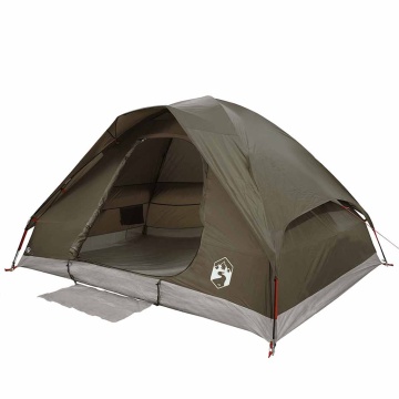 Cort de camping cupolă pentru 2 persoane, maro, impermeabil - Img 4
