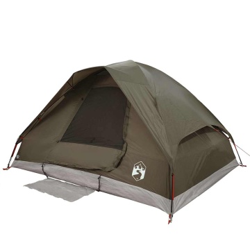 Cort de camping cupolă pentru 2 persoane, maro, impermeabil - Img 5