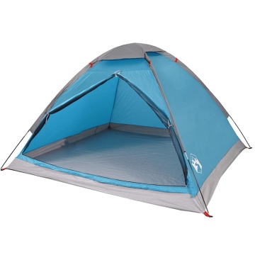 Cort de camping cupolă pentru 4 persoane, albastru, impermeabil - Img 3