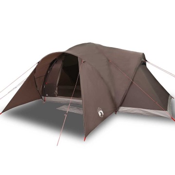 Cort de camping cupolă pentru 6 persoane, maro, impermeabil - Img 2