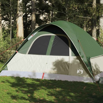 Cort de camping cupolă pentru 6 persoane, verde, impermeabil - Img 1