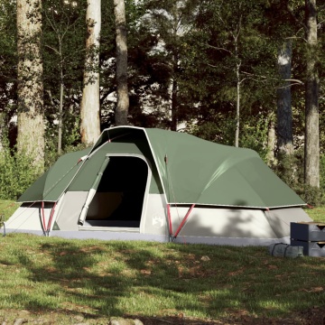 Cort de camping cupolă pentru 9 persoane, verde, impermeabil - Img 1