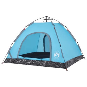Cort de camping pentru 3 persoane, setare rapidă, albastru - Img 4