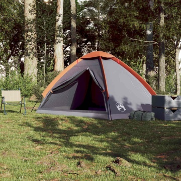 Cort de camping pentru 4 persoane, gri/portocaliu, impermeabil - Img 4