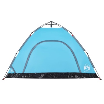 Cort de camping pentru 4 persoane, setare rapidă, albastru - Img 6