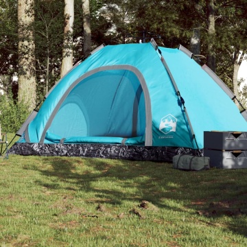 Cort de camping pentru 5 persoane, eliberare rapidă, albastru - Img 1