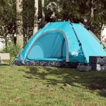 Cort de camping pentru 5 persoane, eliberare rapidă, albastru - Img 3
