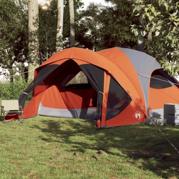 Cort de camping pentru 6 persoane, gri/portocaliu, impermeabil - Img 3