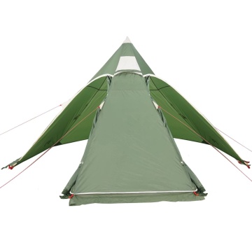Cort de camping tipi pentru 5 persoane, verde, impermeabil - Img 5