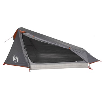 Cort de camping tunel 1 persoane, gri/portocaliu, impermeabil - Img 2