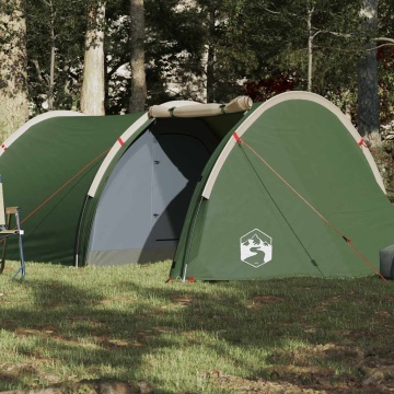 Cort de camping tunel pentru 4 persoane, verde, impermeabil - Img 1