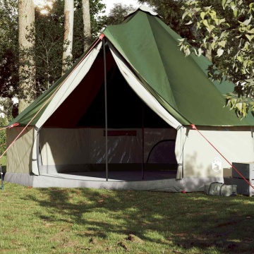 Cort de familie Tipi pentru 10 persoane, verde, impermeabil - Img 1
