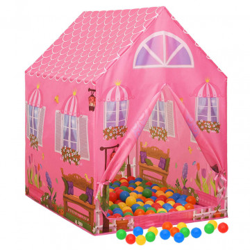 Cort de joacă pentru copii cu 250 bile, roz, 69x94x104 cm - Img 2