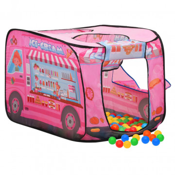 Cort de joacă pentru copii cu 250 bile, roz, 70x112x70 cm - Img 2