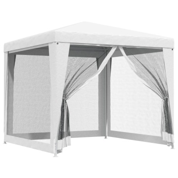 Cort de petrecere cu 4 pereți din plasă, alb, 2,5 x 2,5 m - Img 2