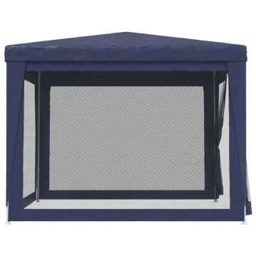 Cort de petrecere cu 4 pereți din plasă, albastru, 3x3 m, HDPE - Img 4