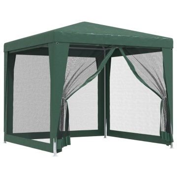 Cort de petrecere cu 4 pereți din plasă, verde, 2,5x2,5 m, HDPE - Img 2