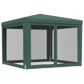 Cort de petrecere cu 4 pereți din plasă, verde, 3x3 m, HDPE - Img 7