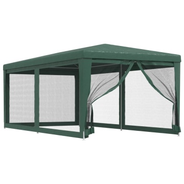Cort de petrecere cu 6 pereți din plasă, verde, 3x6 m, HDPE - Img 2