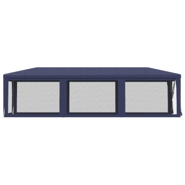 Cort de petrecere cu 8 pereți din plasă, albastru, 3x9 m, HDPE - Img 4