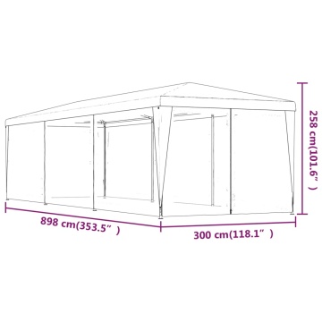 Cort de petrecere cu 8 pereți din plasă, antracit, 3x9 m, HDPE - Img 6