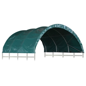 Cort pentru animale, verde, 3,7x3,7 m, PVC - Img 2