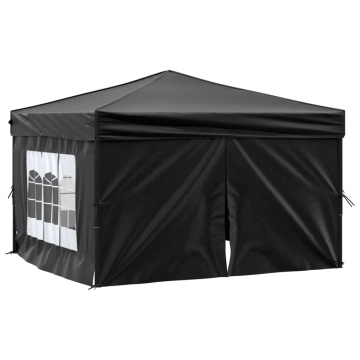 Cort pliabil pentru petrecere cu pereți laterali, negru, 3x3 m - Img 2