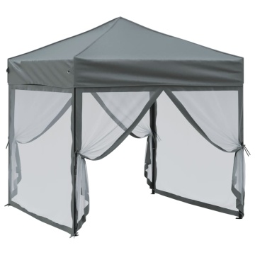 Cort pliabil pentru petrecere, pereți laterali, antracit, 2x2 m - Img 3