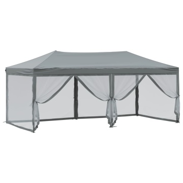 Cort pliabil pentru petrecere, pereți laterali, antracit, 3x6 m - Img 5