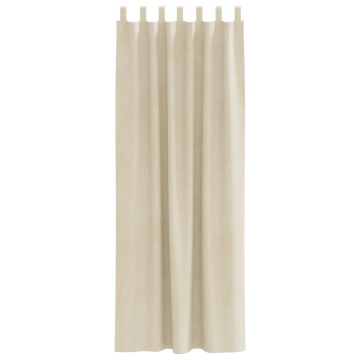 Cortine Blackout cu bucle de suspendare 2 buc Creme Catifea - Img 3