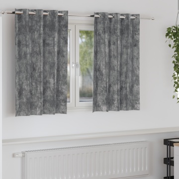 Cortine din Catifea 2 buc. cu Găuri Gri 140x140 cm - Img 1