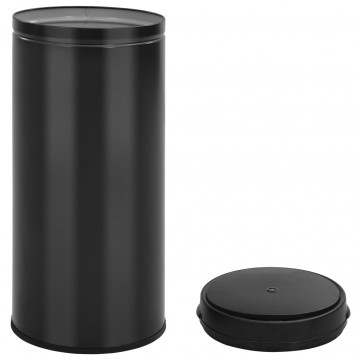 Coș de gunoi automat cu senzor, 80 L, negru, oțel carbon - Img 4