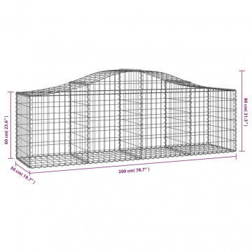 Coș gabion arcuit 200x50x60/80 cm fier galvanizat - Img 6