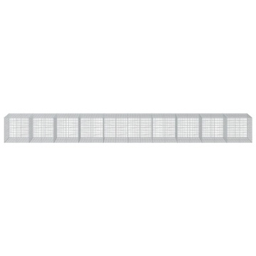 Coș gabion cu capac, 1000x100x100 cm, fier galvanizat - Img 3