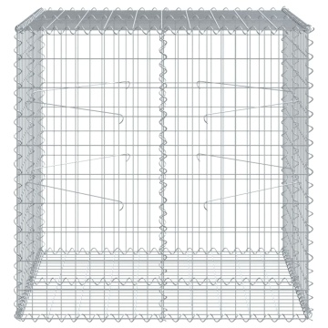 Coș gabion cu capac, 100x100x100 cm, fier galvanizat - Img 3