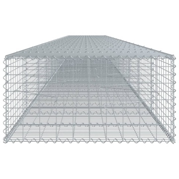 Coș gabion cu capac, 1100x100x50 cm, fier galvanizat - Img 4