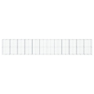 Coș gabion cu capac, 1200x100x200 cm, fier galvanizat - Img 3