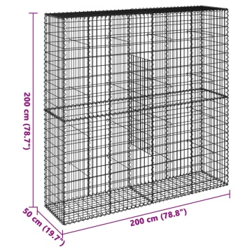 Coș gabion cu capac, 200x50x200 cm, fier galvanizat - Img 6