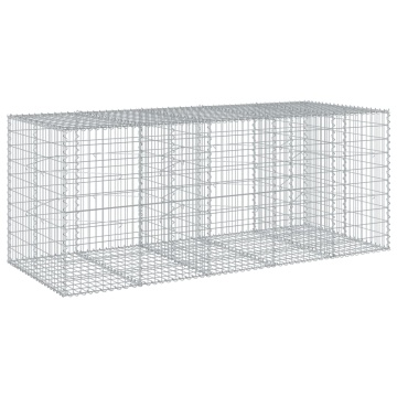 Coș gabion cu capac, 250x100x100 cm, fier galvanizat - Img 2