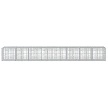 Coș gabion cu capac, 800x100x100 cm, fier galvanizat - Img 3