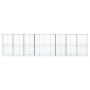 Coș gabion cu capac, 800x100x200 cm, fier galvanizat - Img 3