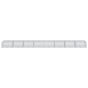 Coș gabion cu capac, 800x100x50 cm, fier galvanizat - Img 3