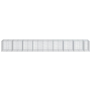 Coș gabion cu capac, 850x100x100 cm, fier galvanizat - Img 3