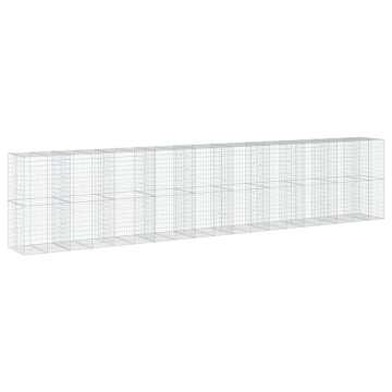 Coș gabion cu capac, 950x100x200 cm, fier galvanizat - Img 2