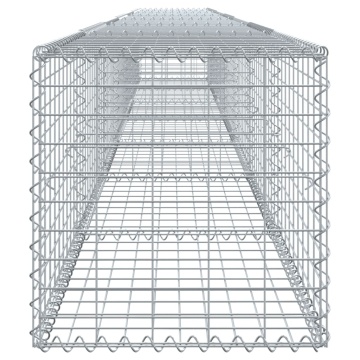Coș gabion cu capac, argintiu, 700x50x50 cm, fier galvanizat - Img 4